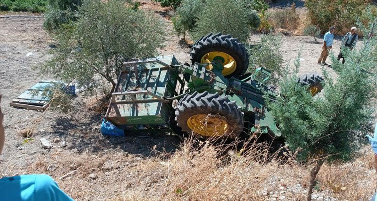 Traktör şarampole devrildi 1 i ağır 8 yaralı