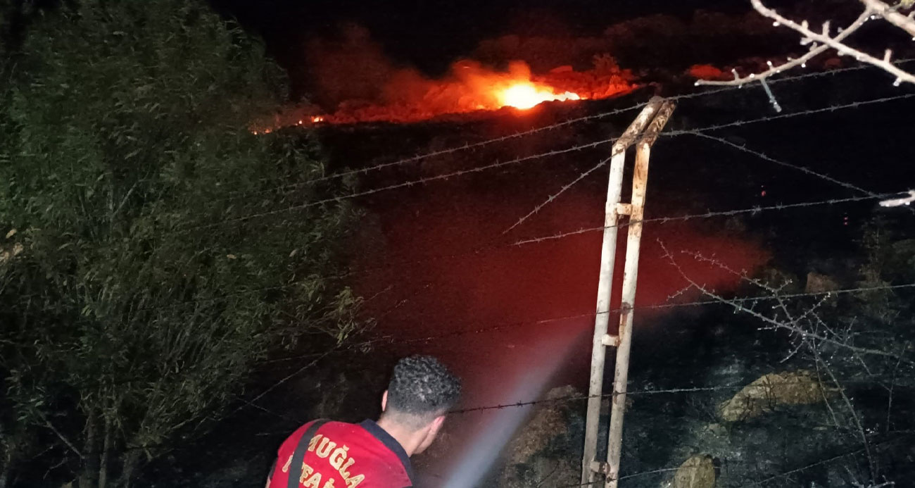 Bodrum da alevler geceyi aydınlattı