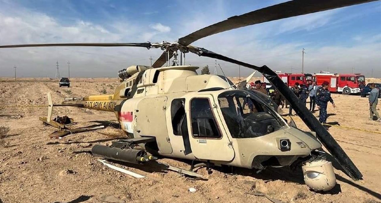 Irakta askeri helikopter düştü 2 yaralı